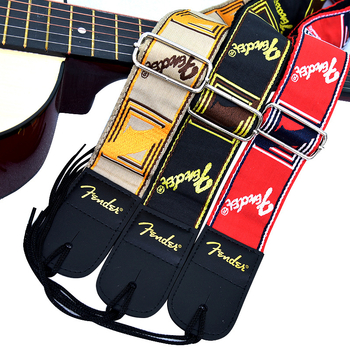 Bretea de chitară cu broderie țesută, din bumbac, căptușeală din nylon, curea de umăr curbată; potrivită pentru chitare, chitare electrice, bas electric; model CXFD, Carmani