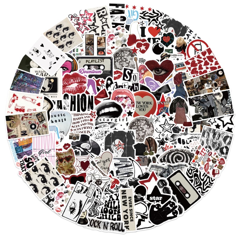 Set od 100 naljepnica Y2K Downtown Girls, vodootporne, samoljepljive, tiskani dizajn za gitaru, bilježnicu i prtljagu — sladak stil