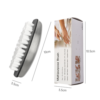 Двуфункционална четка за почистване от неръждаема стомана с нейлонови четина за ръце и нокти, сапун против миризма – 68 g