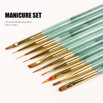 Pix liner pentru artă unghii, pensulă fină pentru linii, instrument de desen pentru gel, pensă pentru flori, set de 10 — Origine Zhejiang, marcă autohtonă