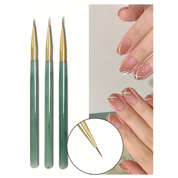 Pix liner pentru artă unghii, pensulă fină pentru linii, instrument de desen pentru gel, pensă pentru flori, set de 10 — Origine Zhejiang, marcă autohtonă