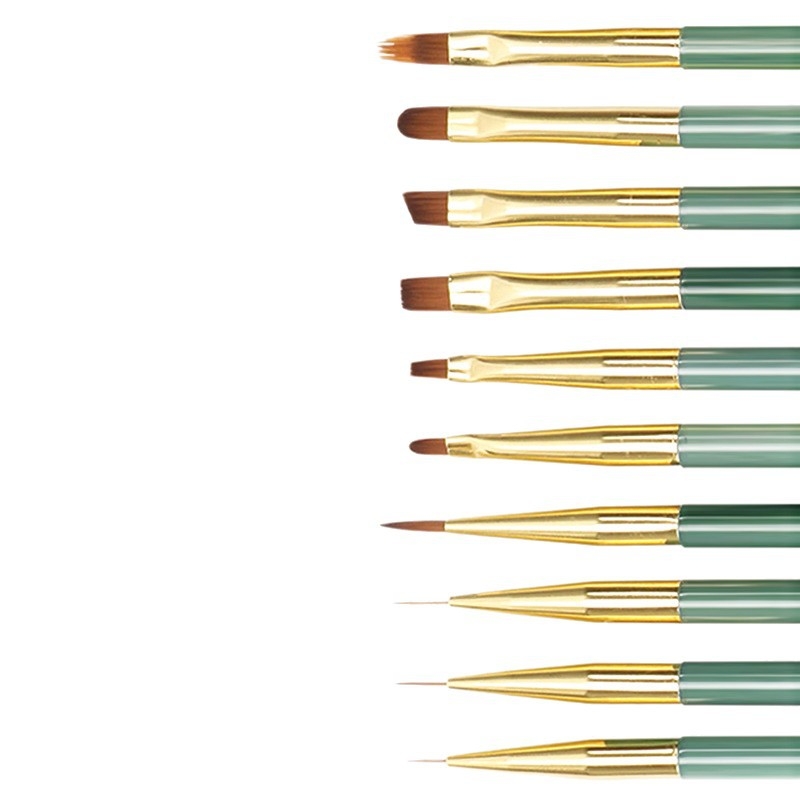 Pix liner pentru artă unghii, pensulă fină pentru linii, instrument de desen pentru gel, pensă pentru flori, set de 10 — Origine Zhejiang, marcă autohtonă