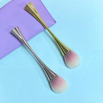 Βούρτσα μακιγιάζ και πούδρας με συνθετικές ίνες, σε κουτί, φορητή λαβή από πλαστικό