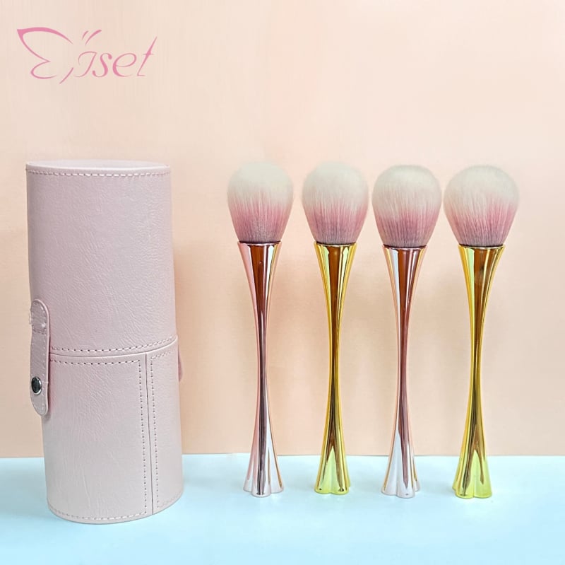 Βούρτσα μακιγιάζ και πούδρας με συνθετικές ίνες, σε κουτί, φορητή λαβή από πλαστικό