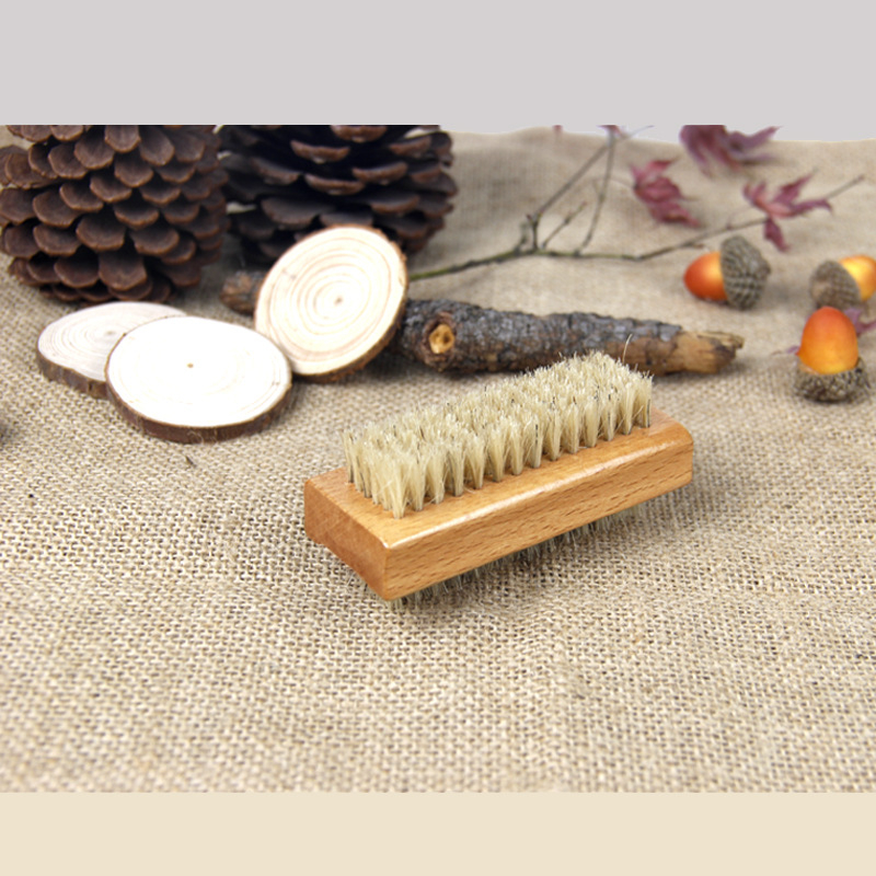 Perie de curățare din lemn de fag, cu peri din păr de porc, pentru spălarea mâinilor și a unghiilor, gravabil