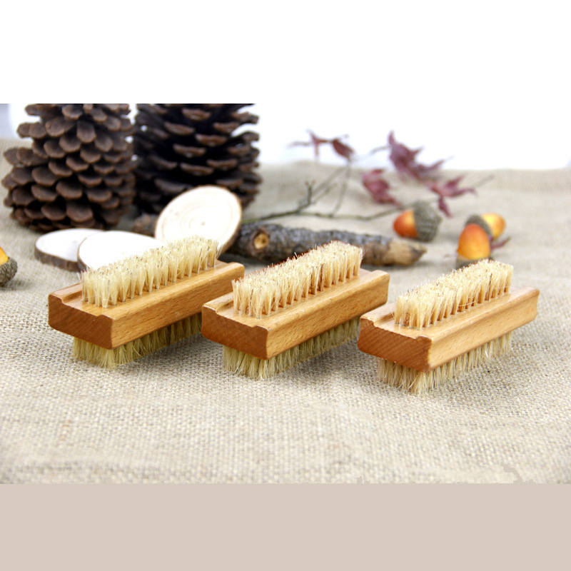 Perie de curățare din lemn de fag, cu peri din păr de porc, pentru spălarea mâinilor și a unghiilor, gravabil