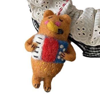 Pandantiv pentru chei – jucării animale din lână felțuită, lucrate manual (căţel și iepuraș) pentru agățat în mașină
