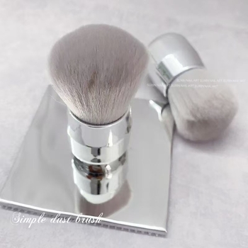 Perie de praf pentru unghii cu cap de ciupercă, peri moi, mâner metalic