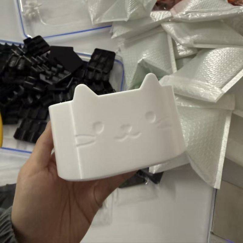 Suport pentru periuțe de dinți cu temă pisică, drenaj cu 3 compartimente, organizator de baie de birou