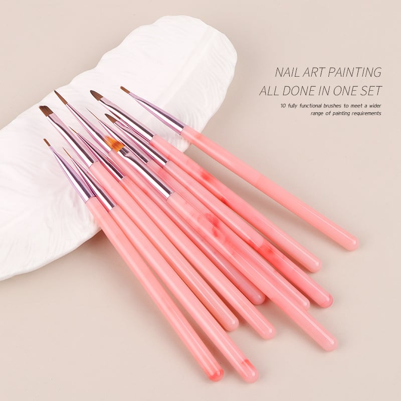 Set četkica za manikuru s malom okruglom vrhom i velikim kvadrato-okruglim vrhom — domaća marka, četkice za nokte