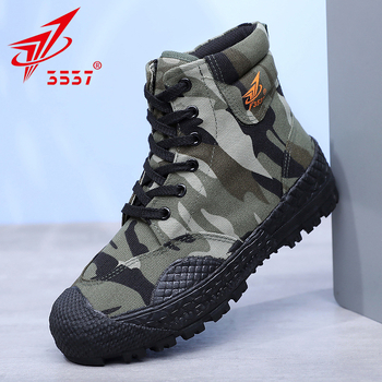 Pantofi de lucru cu gleznă înaltă, din pânză, talpă din cauciuc, branț EVA, șiret frontal (pentru bărbați, primăvară-toamnă)