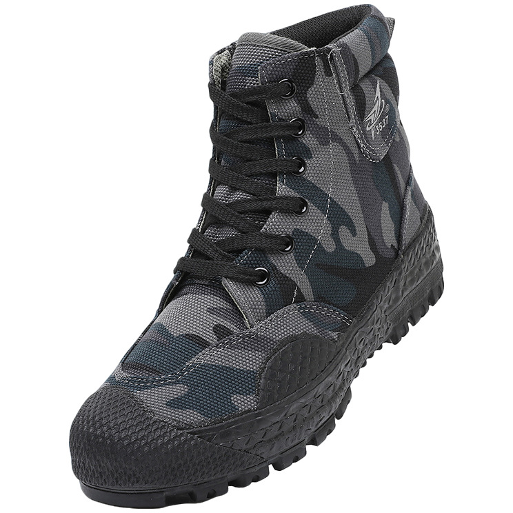 Pantofi de lucru cu gleznă înaltă, din pânză, talpă din cauciuc, branț EVA, șiret frontal (pentru bărbați, primăvară-toamnă)