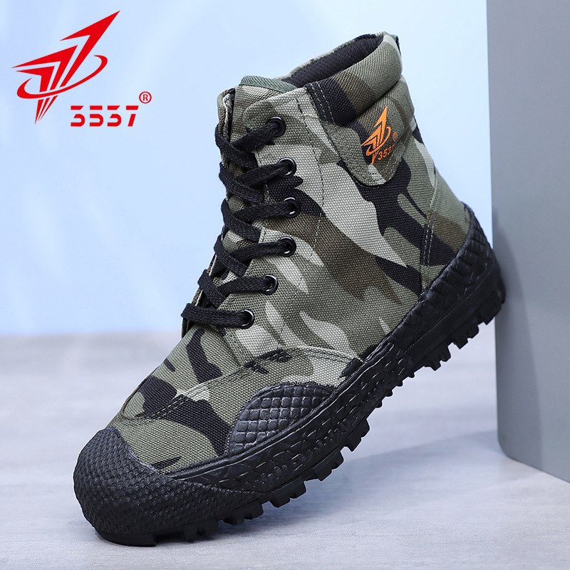 Pantofi de lucru cu gleznă înaltă, din pânză, talpă din cauciuc, branț EVA, șiret frontal (pentru bărbați, primăvară-toamnă)