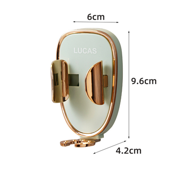 Držač četkica za zube s gravitacijskim senzorom za električne četkice i pohranu zubne paste, montaža usisnom čašom, ABS s pozlaćenom završnom obradom