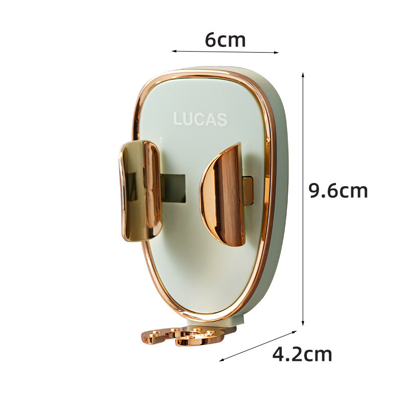 Držač četkica za zube s gravitacijskim senzorom za električne četkice i pohranu zubne paste, montaža usisnom čašom, ABS s pozlaćenom završnom obradom