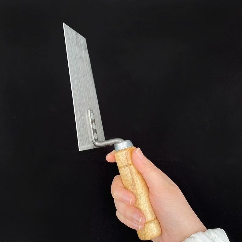 Spatulă trapezoidală mare pentru cărămizi și tencuială – unealtă de zidărie, grosime 0,7 mm, lungime 320 mm, Clever Helper