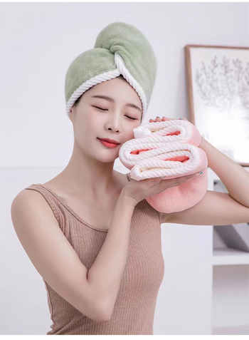 Tuš kapa za kosu za sušenje kose, koralni pliš, 150D pređa, 260 g, prilagodba dostupna, privatna oznaka