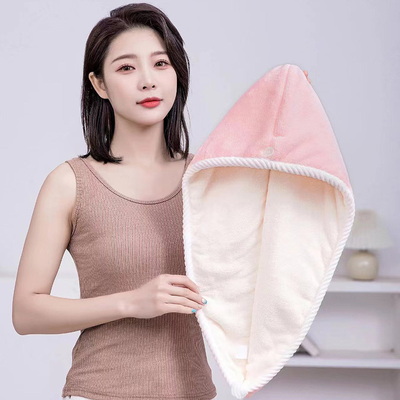 Tuš kapa za kosu za sušenje kose, koralni pliš, 150D pređa, 260 g, prilagodba dostupna, privatna oznaka