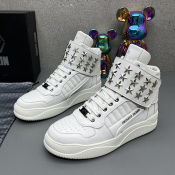 Muške visoke kožne tenisice – prozračne, vezivanje šnurkama, gumena pjena u potplatu, niski potpetica 1–3 cm, srednja visina gornjeg dijela