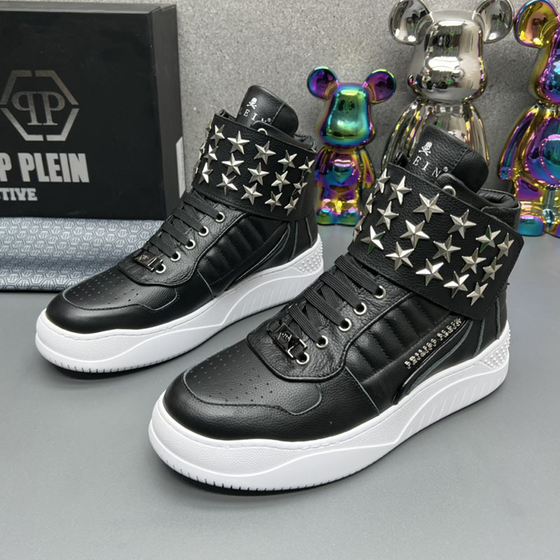 Muške visoke kožne tenisice – prozračne, vezivanje šnurkama, gumena pjena u potplatu, niski potpetica 1–3 cm, srednja visina gornjeg dijela