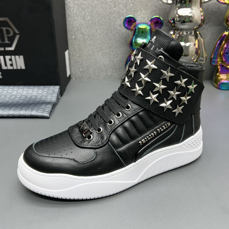 Muške visoke kožne tenisice – prozračne, vezivanje šnurkama, gumena pjena u potplatu, niski potpetica 1–3 cm, srednja visina gornjeg dijela