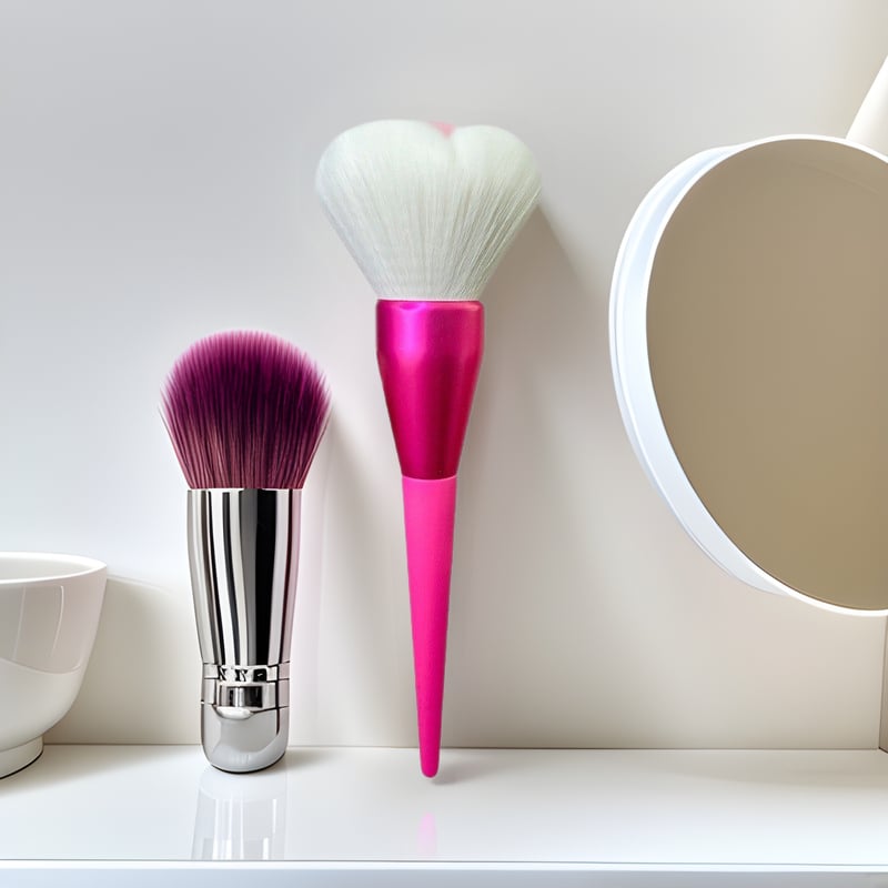 Corina βούρτσα πούδρας από νάιλον με ξύλινο κοντάρι, συνολικό μήκος 19,5 εκ.