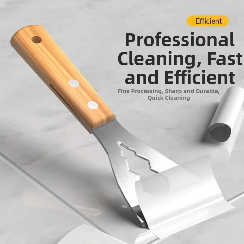 Nerezová oceľová viacúčelová čistiaca špachtľa – na omietku a cement, čistenie podláh