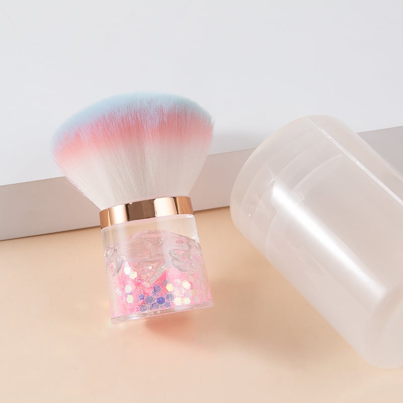 Πινέλο Πούδρας με Κεφαλή Μανιτάρι, Τρίχες από Νάιλον/Συνθετικές Ίνες, Πλαστική Λαβή, Φορητή Συσκευασία σε Κουτί, Lan Linshi, Προέλευση Yiwu