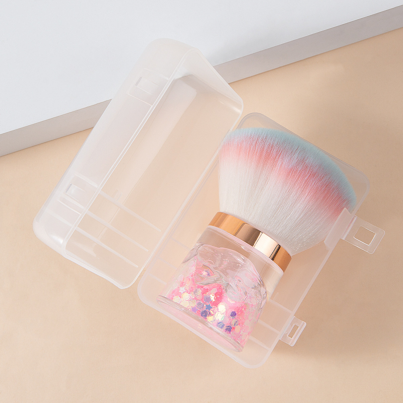 Πινέλο Πούδρας με Κεφαλή Μανιτάρι, Τρίχες από Νάιλον/Συνθετικές Ίνες, Πλαστική Λαβή, Φορητή Συσκευασία σε Κουτί, Lan Linshi, Προέλευση Yiwu