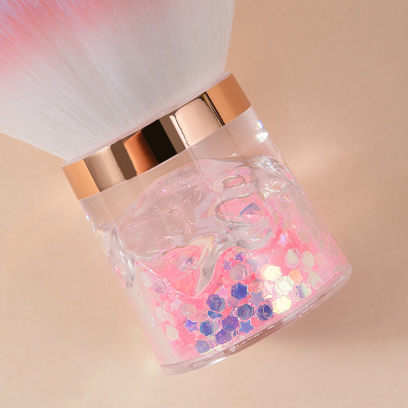 Πινέλο Πούδρας με Κεφαλή Μανιτάρι, Τρίχες από Νάιλον/Συνθετικές Ίνες, Πλαστική Λαβή, Φορητή Συσκευασία σε Κουτί, Lan Linshi, Προέλευση Yiwu