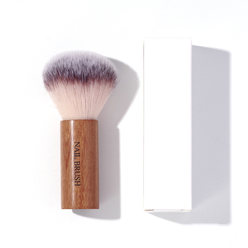 Četkica za prašinu za nokte, kratka drška od drveta, mekane pahuljaste dlačice