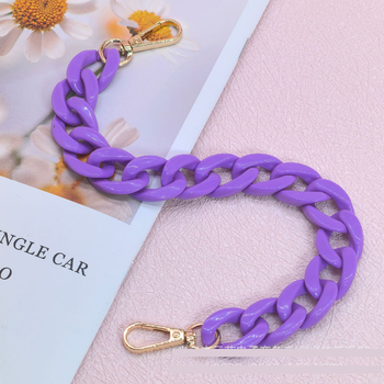 Πολύχρωμη ακρυλική αλυσίδα τηλεφώνου ψαροκόκαλο, χειροποίητη αφαιρούμενη διακόσμηση αλυσίδας με πολύχρωμα μπλοκ ρητίνης