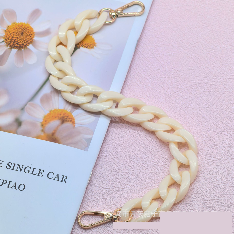 Πολύχρωμη ακρυλική αλυσίδα τηλεφώνου ψαροκόκαλο, χειροποίητη αφαιρούμενη διακόσμηση αλυσίδας με πολύχρωμα μπλοκ ρητίνης