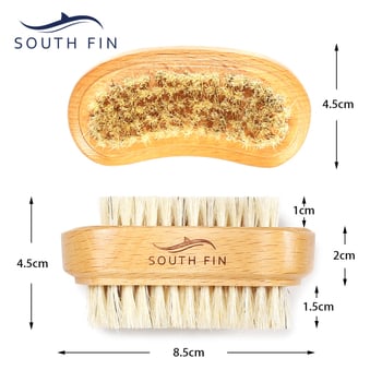 MECAFEE četkica za nokte - dvostruka, drška od bukove drveta, bijele dlačice, široki i uski vrhovi, 40 g neto sadržaj