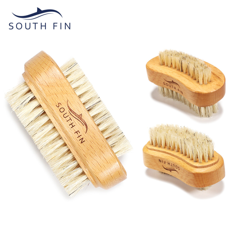 MECAFEE četkica za nokte - dvostruka, drška od bukove drveta, bijele dlačice, široki i uski vrhovi, 40 g neto sadržaj