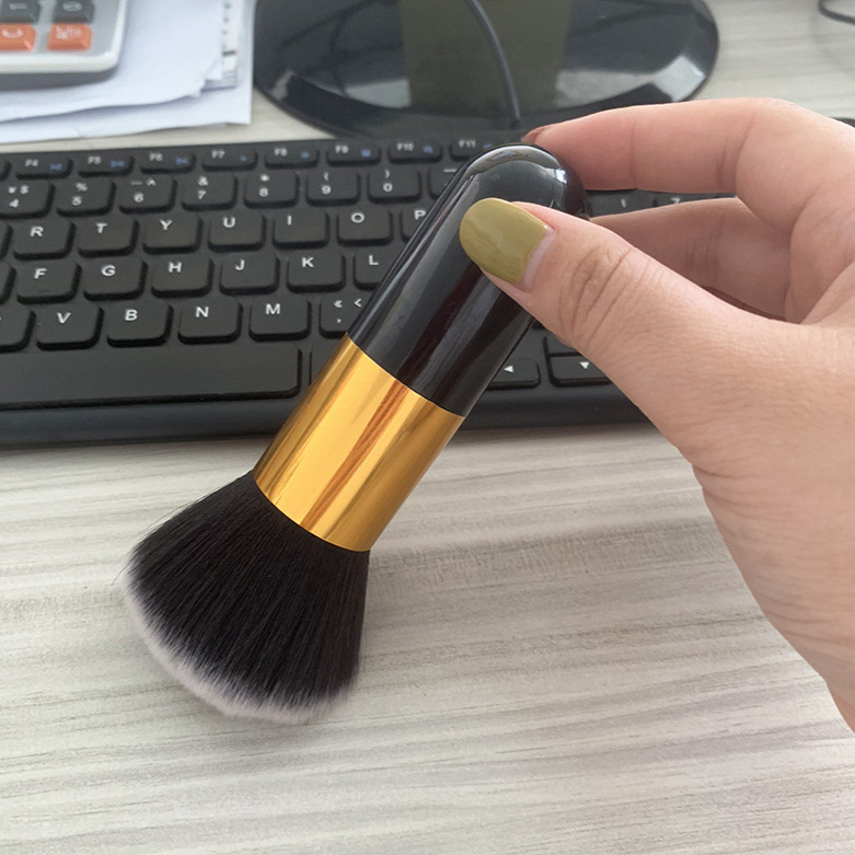 Pensulă de machiaj cu peri sintetice, mâner din plastic, ambalaj OPP