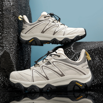 Unisex planinarske cipele s prozračnim gornjim dijelom od mreže i super vlakna, prednje vezanje, protuklizna TPR podloga, pogodne za planinarenje i kampiranje