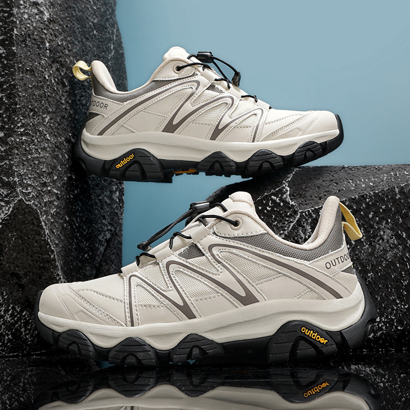 Unisex planinarske cipele s prozračnim gornjim dijelom od mreže i super vlakna, prednje vezanje, protuklizna TPR podloga, pogodne za planinarenje i kampiranje