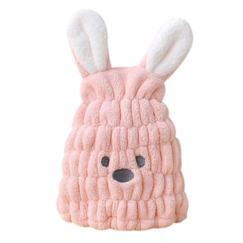 Gyerekek hajszárító sapka, aranyos Cartoon stílus, korall fleece 150D, hímzett, 80–99 g, mosás utáni használatra