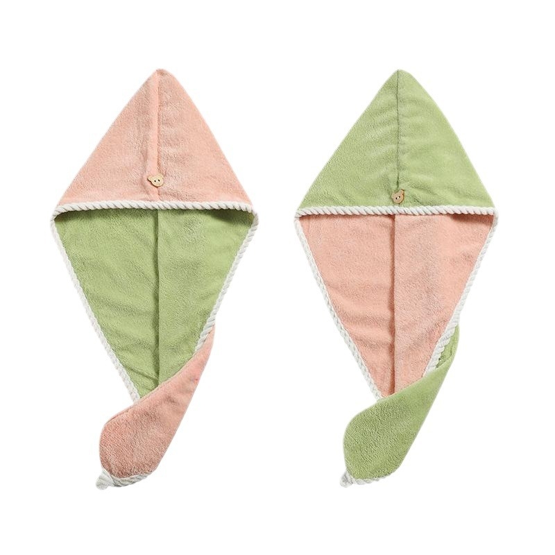 Căpăcel de uscare a părului din coral fleece, dublu strat, superabsorbant, uscare rapidă, 120–139 g, 150D