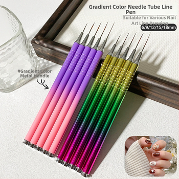 Set na maľovanie nechtov, 5 kusov, kovové dlhé rukoväte, Dai qi mei