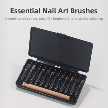 Sada štetcov na manikúru s vymeniteľnými hrotmi pre línie, farebné kresby a gravírovanie | prenášateľná plastová rukoväť