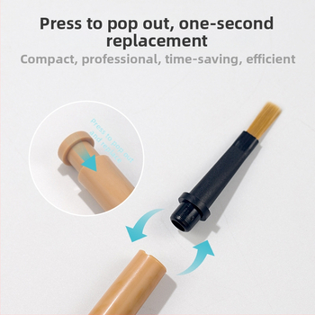 Sada štetcov na manikúru s vymeniteľnými hrotmi pre línie, farebné kresby a gravírovanie | prenášateľná plastová rukoväť