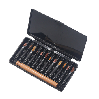 Set pensule manichiură cu capete înlocuibile pentru trasare linii, desen color și gravură | mâner din plastic, portabil