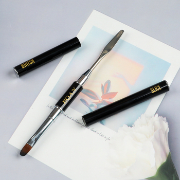 BQAN/Bai Qian stilou fototerapie pentru unghii, cap dublu, mâner metalic lung, 1 set pensule, etichetă privată licențiată