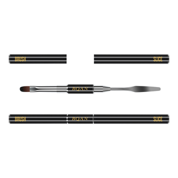 BQAN/Bai Qian stilou fototerapie pentru unghii, cap dublu, mâner metalic lung, 1 set pensule, etichetă privată licențiată