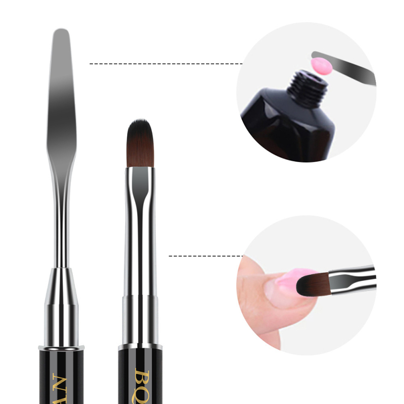 BQAN/Bai Qian stilou fototerapie pentru unghii, cap dublu, mâner metalic lung, 1 set pensule, etichetă privată licențiată