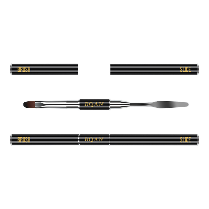 BQAN/Bai Qian stilou fototerapie pentru unghii, cap dublu, mâner metalic lung, 1 set pensule, etichetă privată licențiată