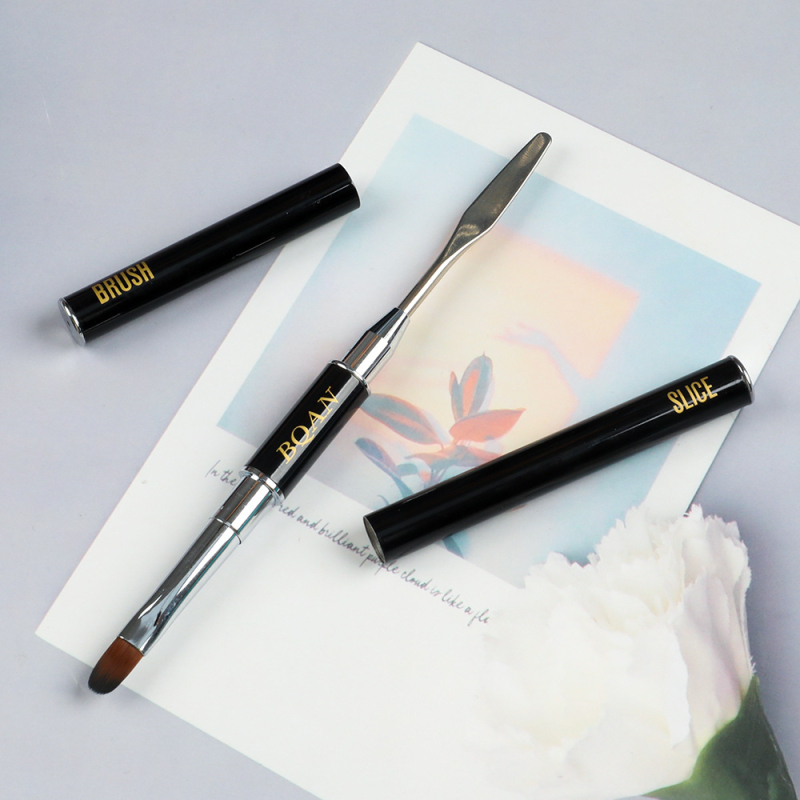 BQAN/Bai Qian stilou fototerapie pentru unghii, cap dublu, mâner metalic lung, 1 set pensule, etichetă privată licențiată