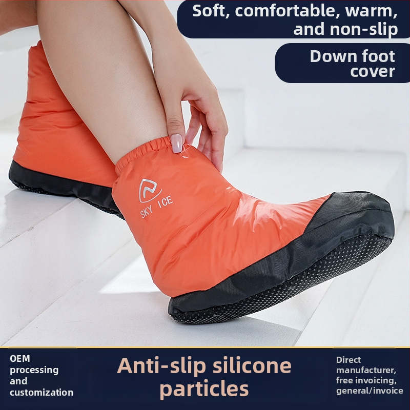 Unisex návlek na topánky s kačím down izoláciou, protišmytové dno, nepremokavý, na vonkajšie použitie, na zimu, jar a jeseň
